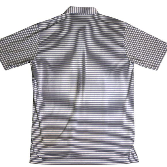 Turtleson Golf Polo Mens Large Blue White Striped Performance Country Club Prep - Picture 2 of 7